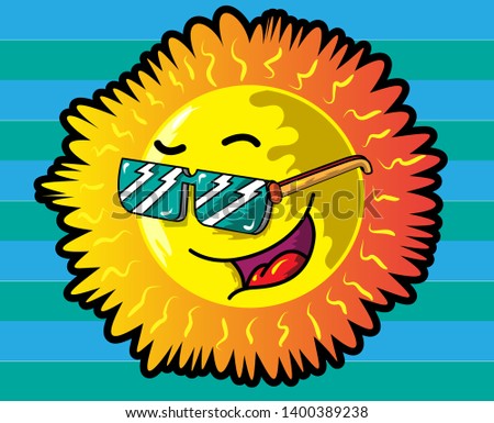 sun summer vacation  glases vector ilustration