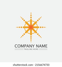 Sun and summer Vector illustration Icon Logo Template design