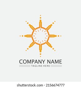 Sun and summer Vector illustration Icon Logo Template design