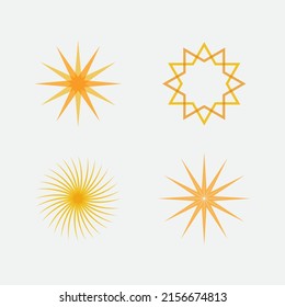 Diseño de plantillas de logotipos de iconos para ilustraciones de vectores de verano y sol