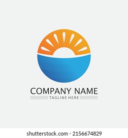 Sun and summer Vector illustration Icon Logo Template design