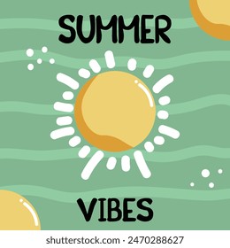 Sun summer vibes background design 