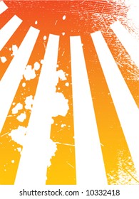 Sol y vigas de sol. Ilustración vectorial.