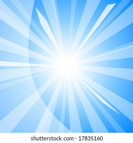 Sun and sunbeams. Vector illustration.