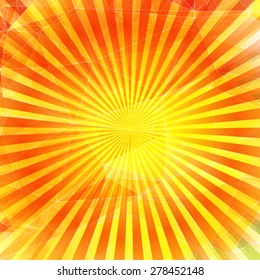 Sun Sunburst Pattern on triangle background. Vector illustration