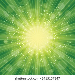abstract sun flare light green overlay pattern with abstract rays