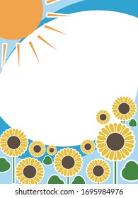 
Sun and sunflower background design template