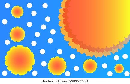 Sun sunflowers abstract background with glowing wave. Shiny moving lines design element. Modern purple blue gradient flowing wave lines. Futuristic technology concept. Vector illustration
