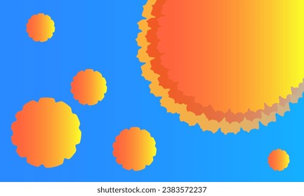 Sun sunflowers abstract background with glowing wave. Shiny moving lines design element. Modern purple blue gradient flowing wave lines. Futuristic technology concept. Vector illustration