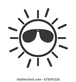 sun with sunglasses character