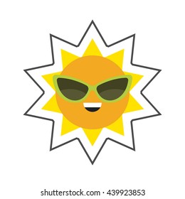 Sun in Sunglasses Line Icon