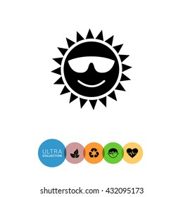Sun in Sunglasses Simple Icon
