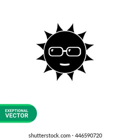 Sun in sunglasses simple icon