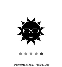 Sun in sunglasses simple icon