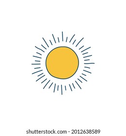 Sun, sunlight icon in color icon, isolated on white background 