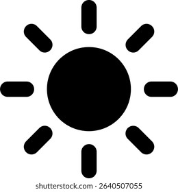 Sun, Sunlight, Sunrise Vector Black Icon
