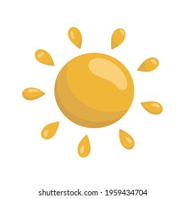 Sun, sunlights vector illustration isolated on a white background. Symbol of summer time, holidays, tourism, rest.