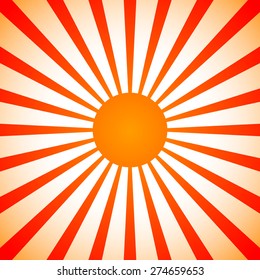 Sun, sunny background. Sun with sun rays, sunbeams