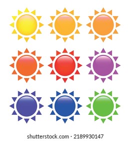 Sun, sunny, Button, image, creative, symbol, yellow, cartoon, icon,  drawing, contemporary, sunbeam, rounded, style, object, clipart, button, modern, flat, graphic, website, sunburst, mobile.