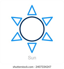 Sun and sunny day icon concept