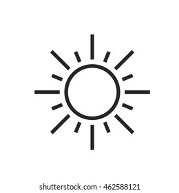 Sun. Sunny day. Weather forecast icon. Editable element isolated on white. Creative item. Flat design graphic. Part of series various symbols and signs for climate changes diagnostic. Vector