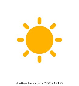 Sonne und Sonne Symbol, Heiß- und Sommersymbol, Wetter- und Vorhersagesymbol.