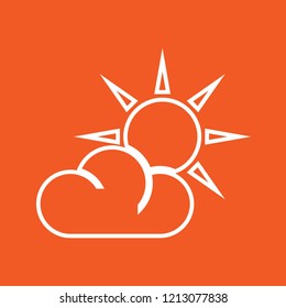 The Sun, sunny, weather, hot, warm icon, stock vector illustration, EPS10.
