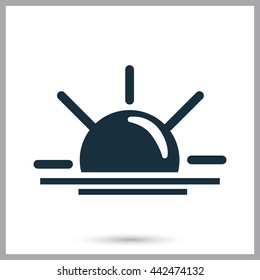 Sun sunrise icon on the background