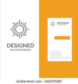 Sun, Sunrise, Sunset Grey Logo Design and Business Card Template