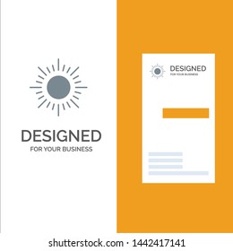 Sun, Sunrise, Sunset Grey Logo Design and Business Card Template