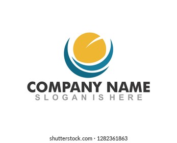 Sun Sunset Sunrise Moon Abstract Business Identity Symbol