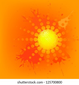 the sun at sunset. vector