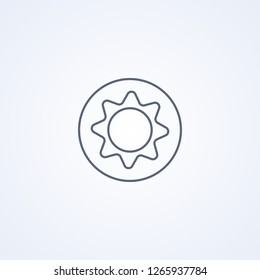 Sun, sunset, vector best gray line icon on white background , EPS 10