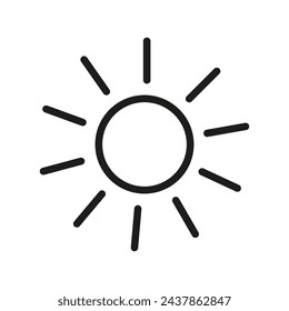 Sonne Sonnenschein heller Sommer. Sonnenenergie. Hitze Wetter sonnig. Vektorgrafik. EPS 10.