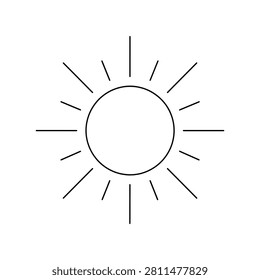 Sun Sunshine Daylight Clean Line Art Icon