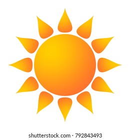 Sun and Sunshine as funny cartoon vector on a white isolated background