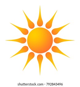 Sun and Sunshine as funny cartoon vector on a white isolated background