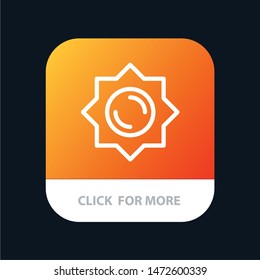 Sun, Sunshine, Greece Mobile App Button. Android and IOS Line Version