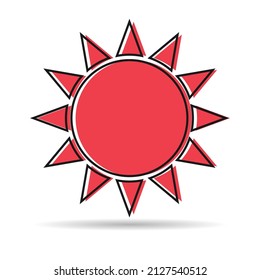Sun or sunshine icon symbol design, travel beach holiday sign, abstarct vector illustration .
