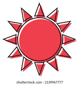 Sun or sunshine icon symbol design, travel beach holiday sign, abstarct vector illustration .