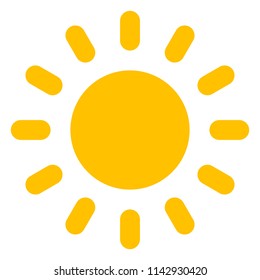 Sun or Sunshine symbol with beams as vector on a isolated background