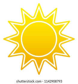 Sun or Sunshine symbol with jags as vector on a isolated background