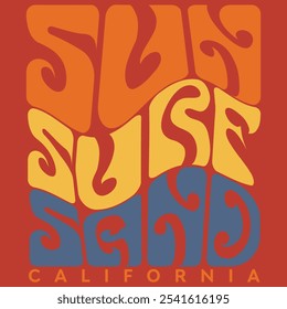 Sun Surf Sand California Wave