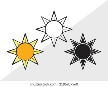 Sun SVG Printable Vector Illustration
