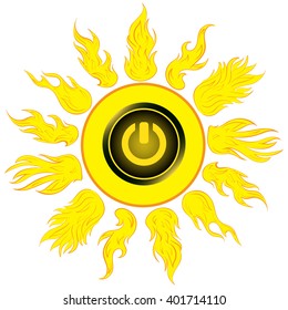 Sun with the switching off button