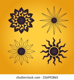 Sun symbol. Abstract vector illustration
