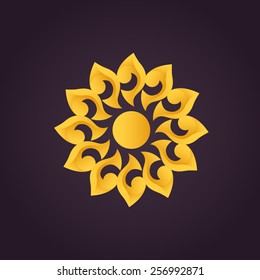 Sun symbol. Abstract vector illustration