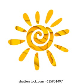 Sun symbol. Abstract vector illustration.
