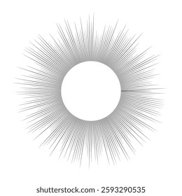 Sun symbol. Black sun rays on white background. Vector illustration