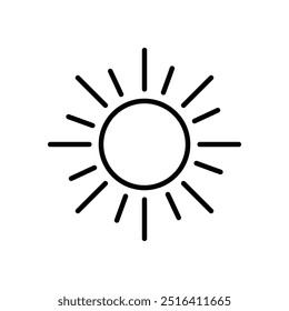 Conception de symbole du soleil et art du clip. Conception d'icône d'Image vectorielle à plat du soleil sur fond blanc